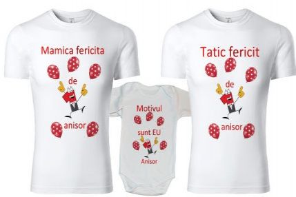 fair Deviate in terms of Set 4 tricouri personalizate si 1 body (mama, tata, nas, nasa, bebe) 1st  year - Expo.md